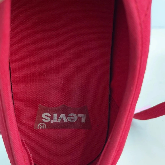 Levi’s Mens Red Canvas sneakers shoes size 7.5 - Picture 8 of 12